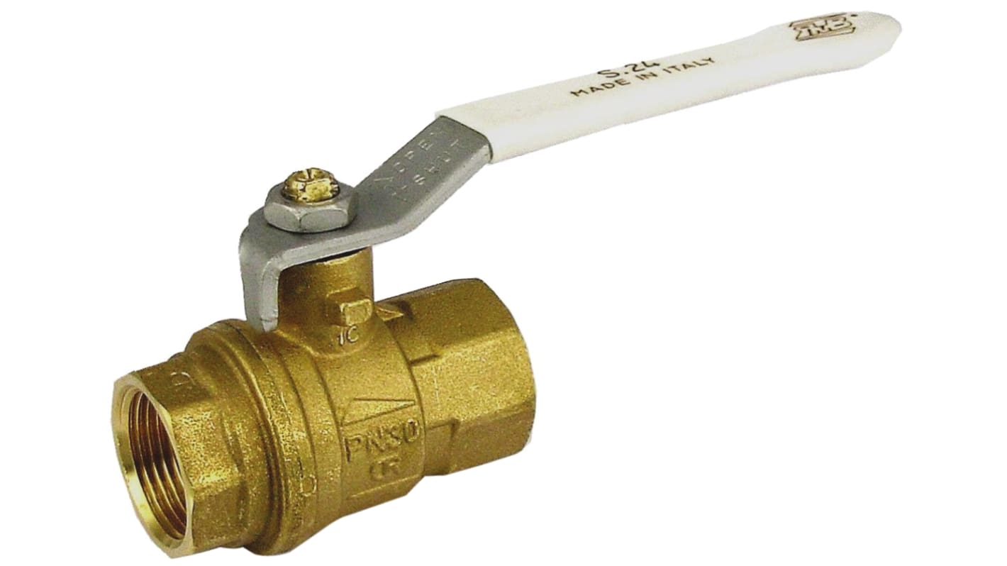 RS PRO Brass Full Bore, 2 Way, Ball Valve, BSP 3/4in, 30bar Operating Pressure