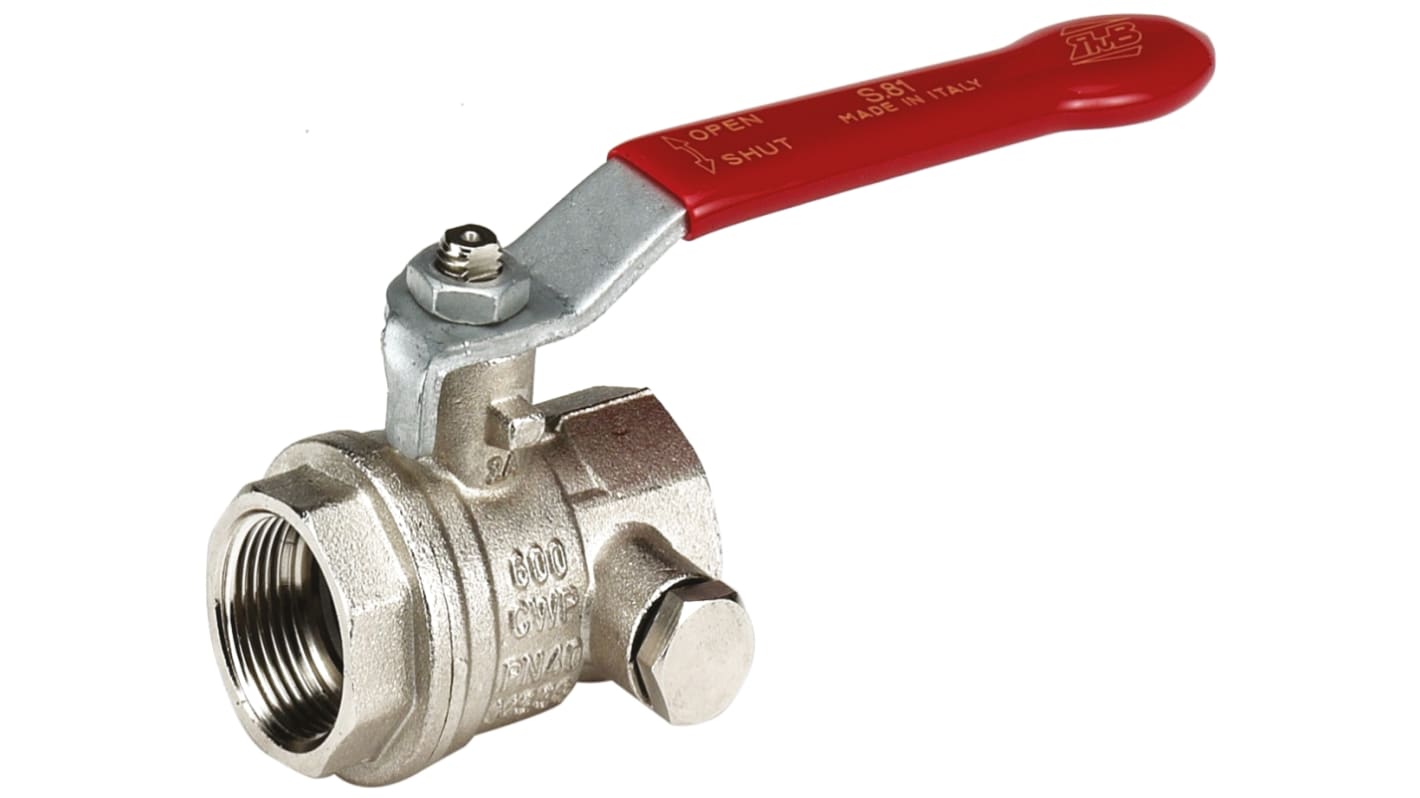 RS PRO Nickel Plated Brass Full Bore, 2 Way, Ball Valve, BSP 2in, 16bar Operating Pressure