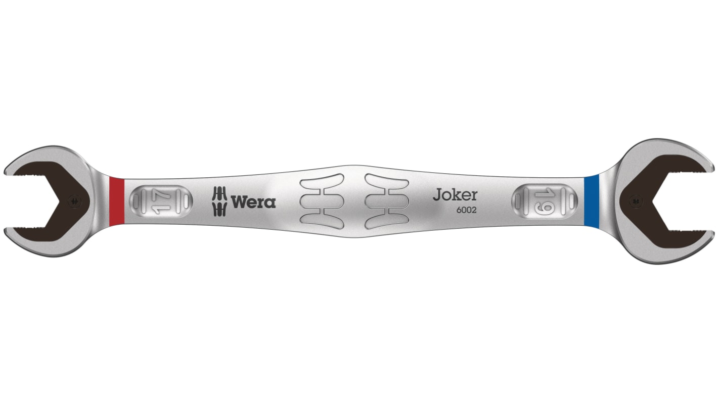 Wera Joker, SW 17 x 19 mm Doppelgabelschlüssel doppelseitig CrMo-Stahl,  Länge 235 mm