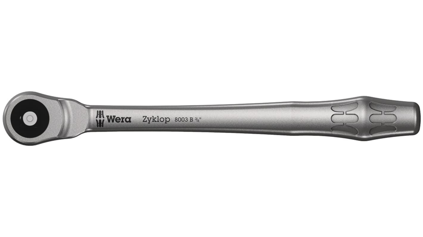 Wera Zyklop 3/8 in Square Ratchet with Ratchet Handle, 222 mm Overall