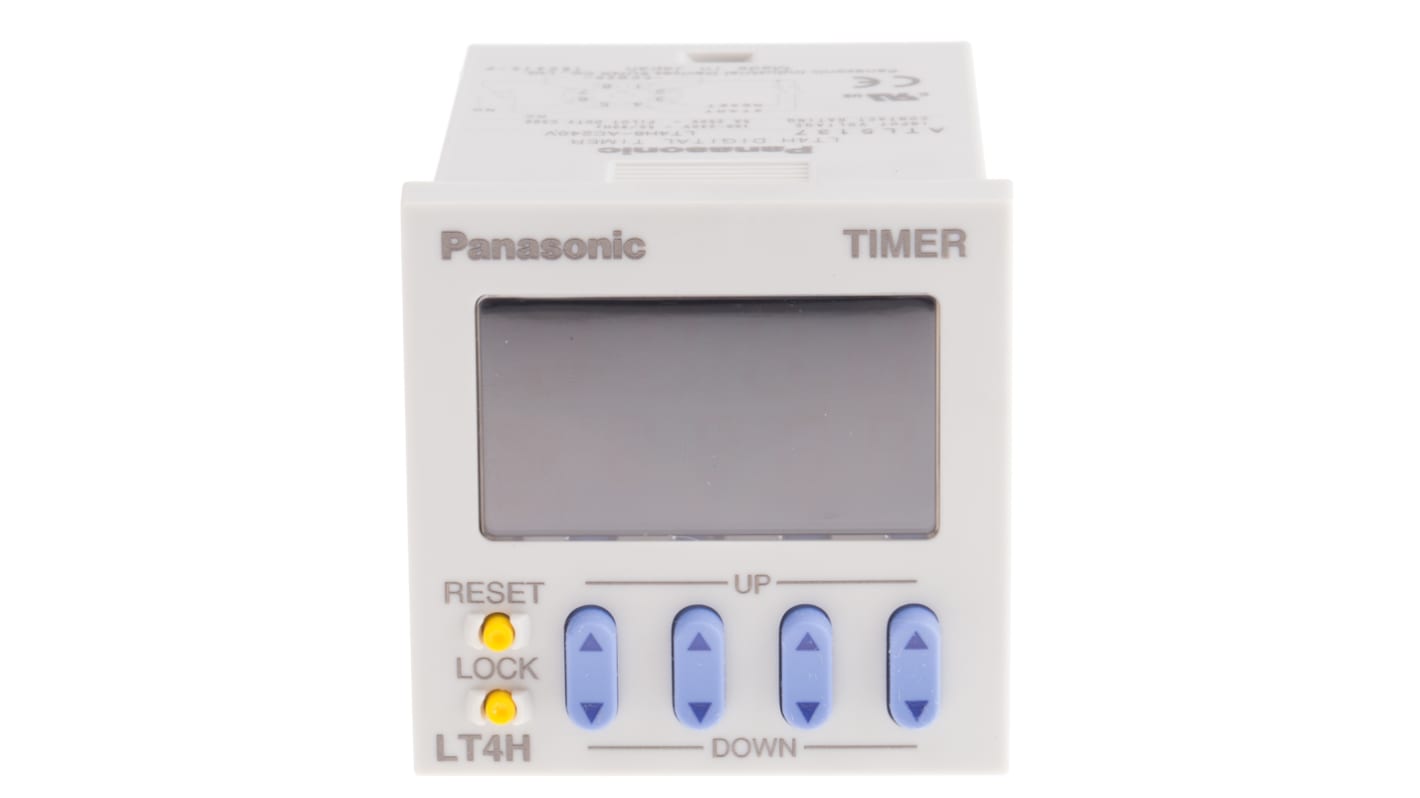 Timer Relay Montaż na panelu 24V ac SPDT 2-stykowy Panasonic SPDT 9.999 s → 999.9h Wielofunkcyjne funkcyjny