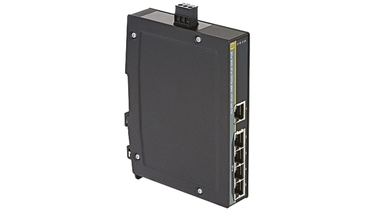 HARTING Ethernet kapcsoló 5 db RJ45 port, rögzítés: DIN-sín, 10/100/1000Mbit/s