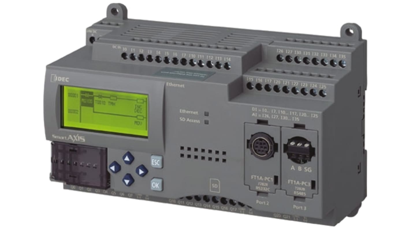 Idec FT1A Series PLC CPU, Transistor Output, 30-Input, Sink, Source Input