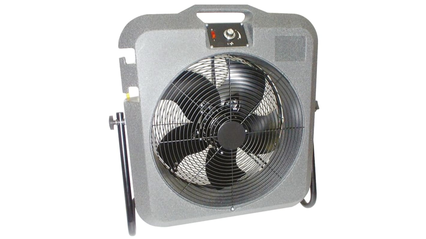 Ventilador de suelo, alim 230 V, caudal 11000m³/h, altura 830mm, dim. 830 x 800 x 280mm