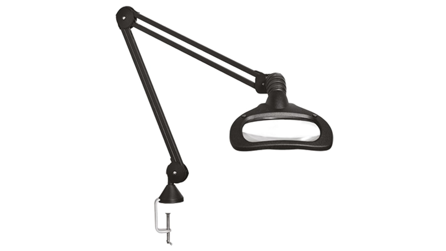 Luxo Wave ESD LED Magnifying Lamp with Table Clamp Mount, 3.5dioptre, 175 x 108mm Lens