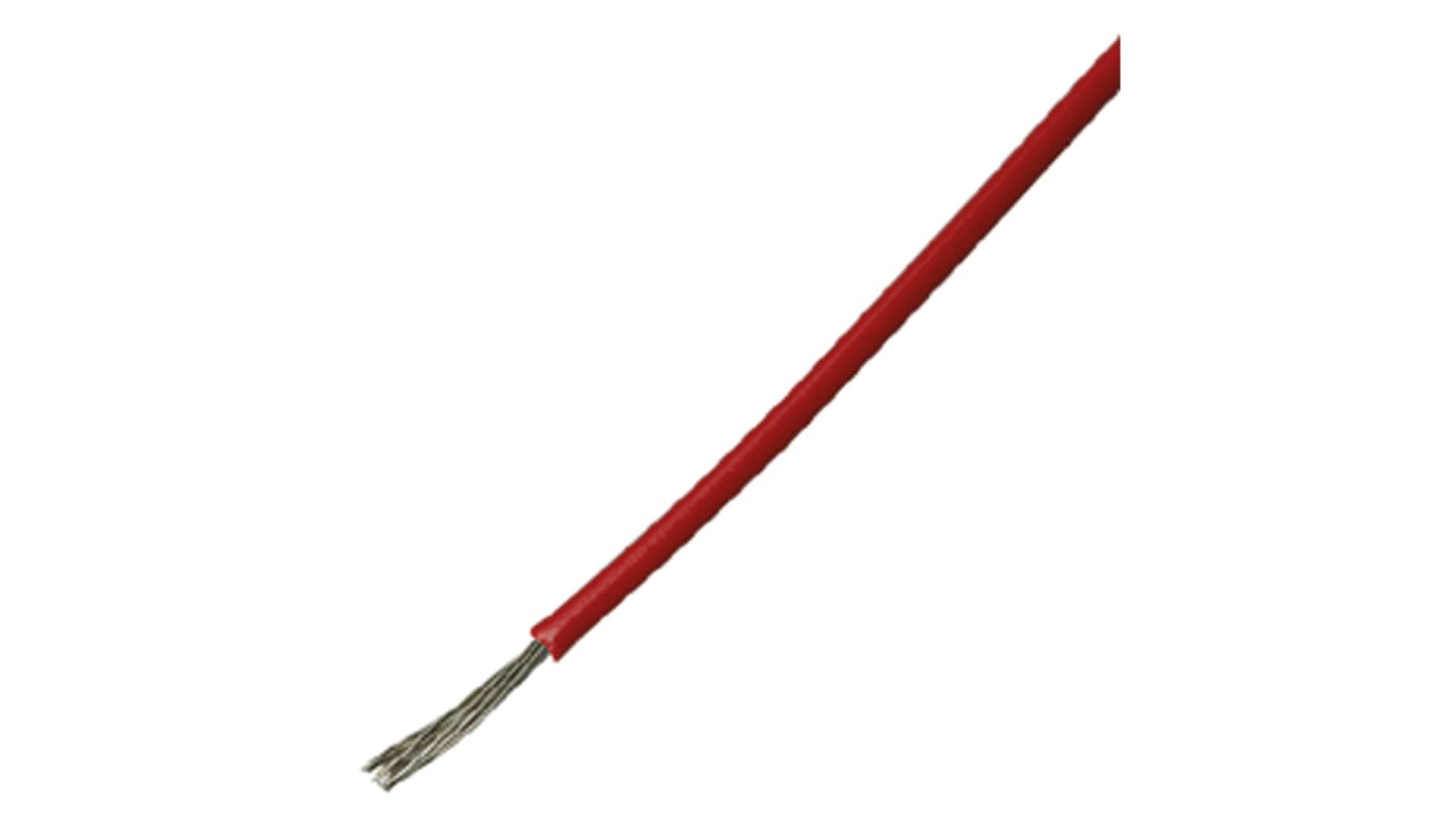 RS PRO Red 0.2 mm² Hook Up Wire, 24 AWG, 7/0.2 mm, 100m, PTFE Insulation