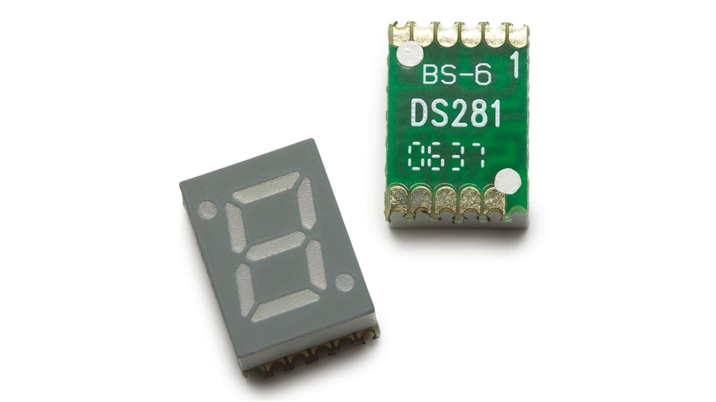 Broadcom LED-Anzeige 7-Segment, Rot 632 nm Zeichenbreite 4.6mm Zeichenhöhe 7mm SMD