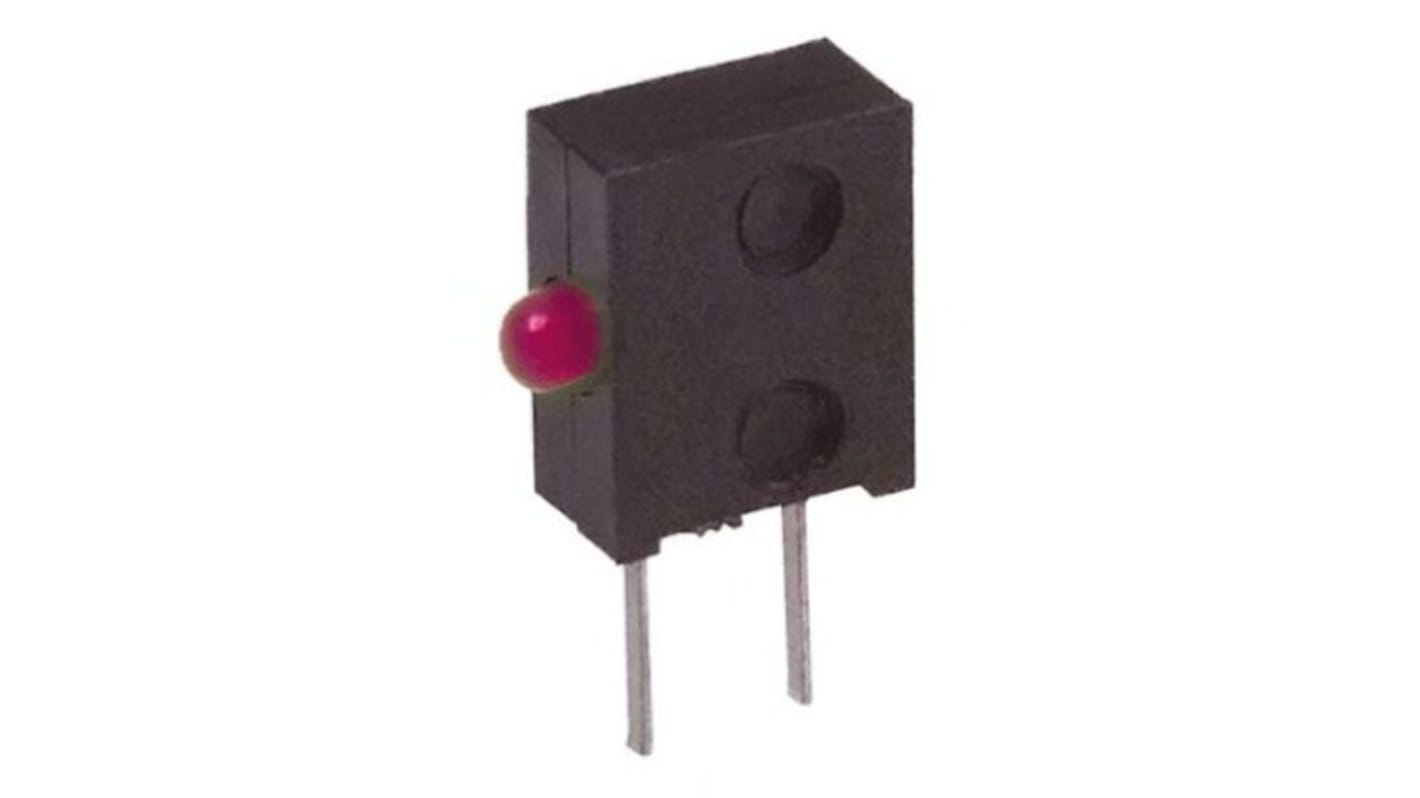 Broadcom LED, 2 tüskés, furatos, Vörös, 640 nm, 1,2 mcd, 1,6 V, 90 °, Szubminiatűr