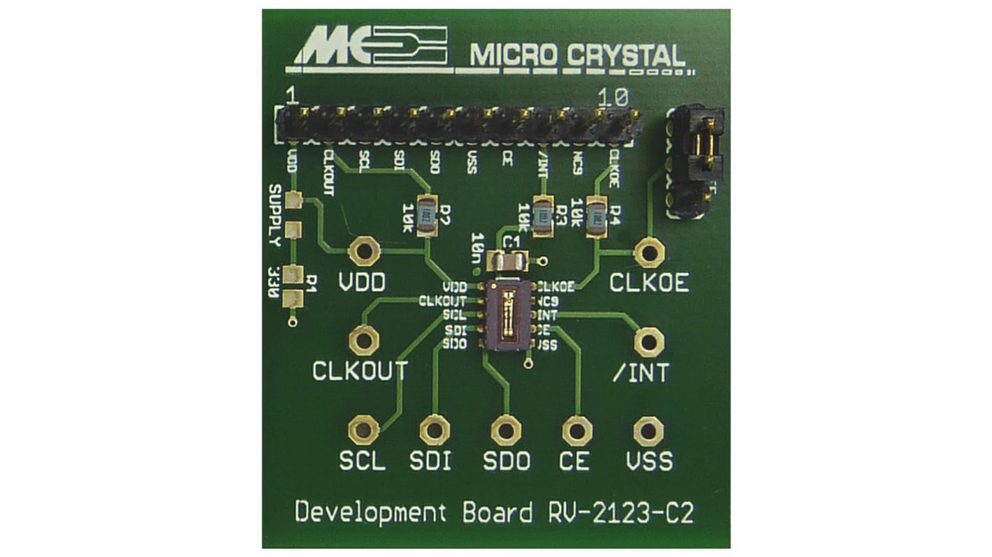 Micro Crystal RV-2123-C2-TA-020-EBOARD, Real Time Clock (RTC) Evaluation Board for RV-2123-C2