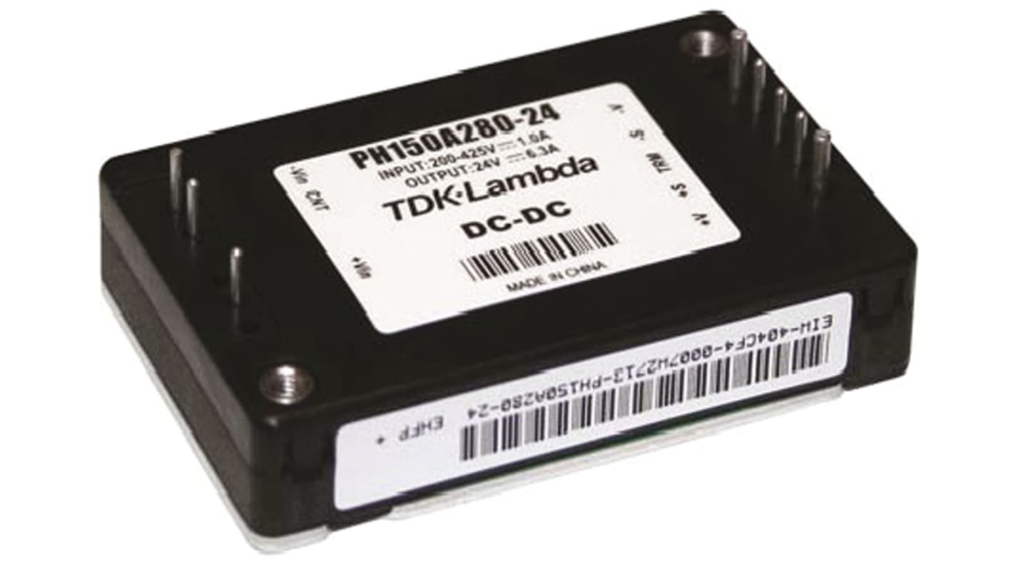 TDK-Lambda PH-A280 DC-DC Converter, 12V dc/ 6.3A Output, 200 → 425 V dc Input, 75.6W, Through Hole, +100°C Max