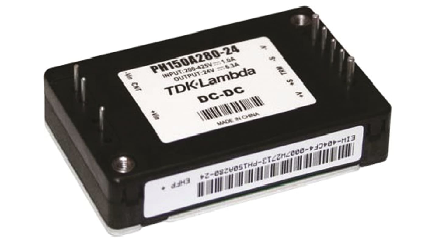 TDK-Lambda PH-A280 DC-DC Converter, 48V dc/ 3.2A Output, 200 → 425 V dc Input, 153W, Through Hole, +100°C Max