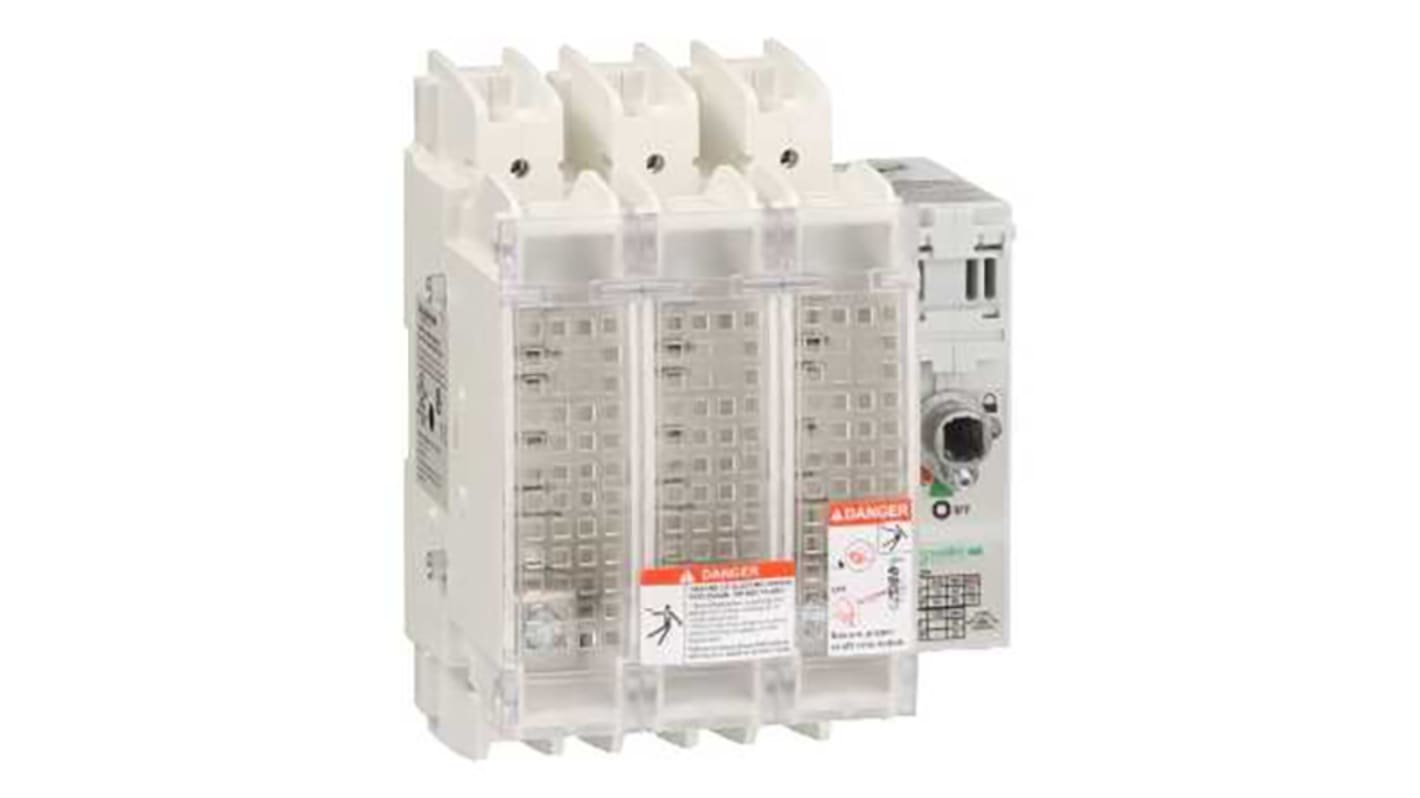 Sezionatore portafusibili Schneider Electric GS2JU3N 3 NA, corrente max 100A, 3, guida DIN TeSys GS2JU