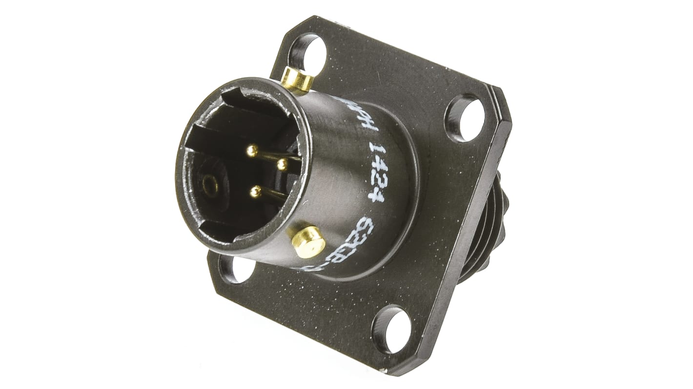 Amphenol Limited, 62GB 3 Way Flange Mount MIL Spec Circular Connector Receptacle, Pin Contacts,Shell Size 8, Bayonet