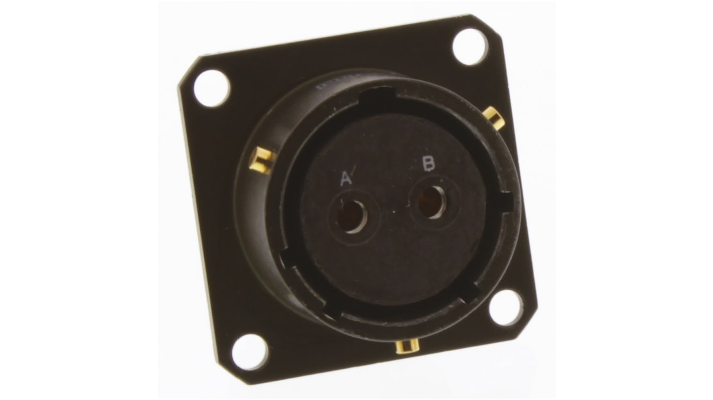 Amphenol Limited, 62GB 2 Way Flange Mount MIL Spec Circular Connector Receptacle, Socket Contacts,Shell Size 14,