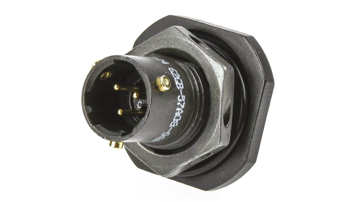 Amphenol Limited, 62GB 3 Way Panel Mount MIL Spec Circular Connector Receptacle, Pin Contacts,Shell Size 8, Bayonet