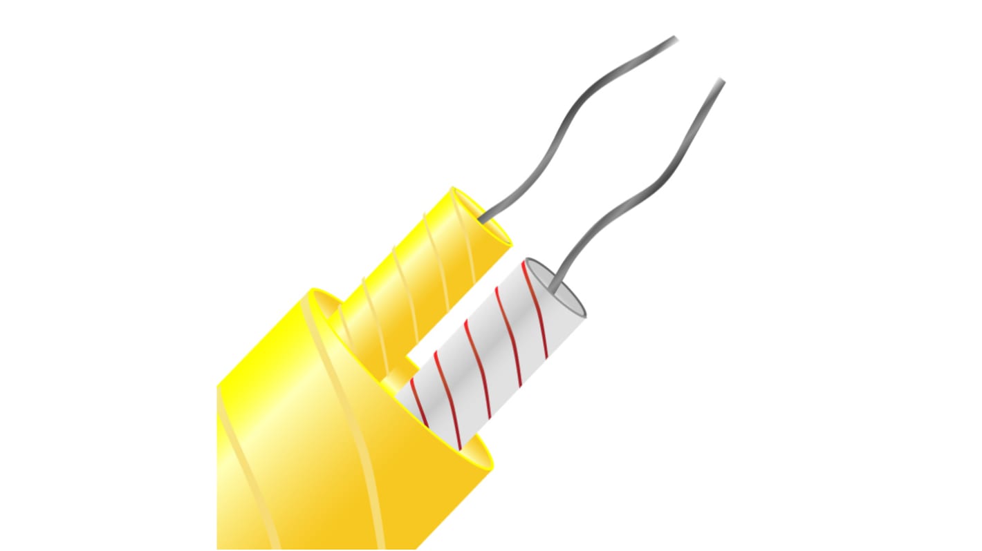 RS PRO Type K Thermocouple Cable/Wire, 50m, Unscreened, Glass Fibre Insulation, +350°C Max, 1/0.315mm