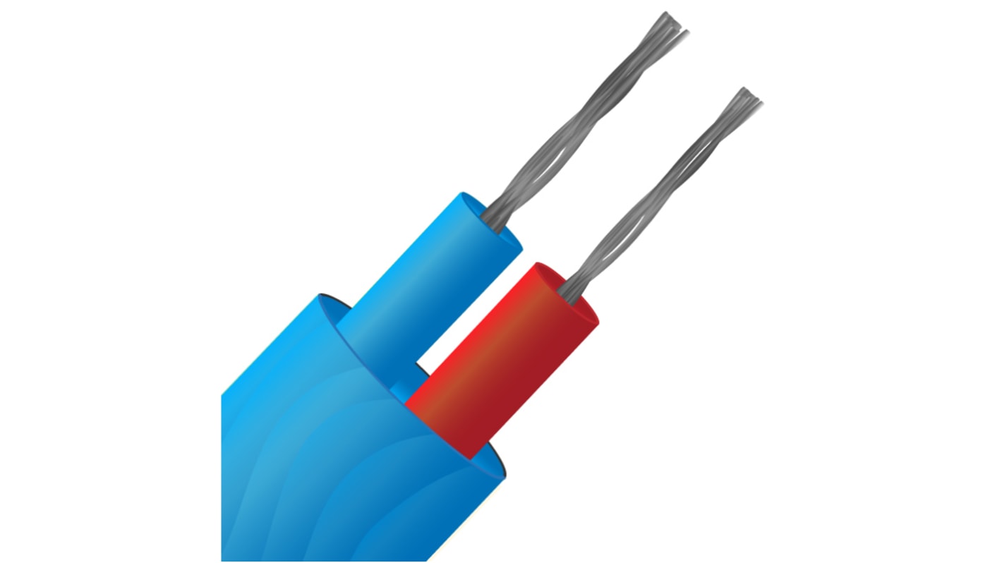 Cable termopar RS PRO para termopares tipo T, temp. máx. +105°C, long. 100m, aislamiento de PVC