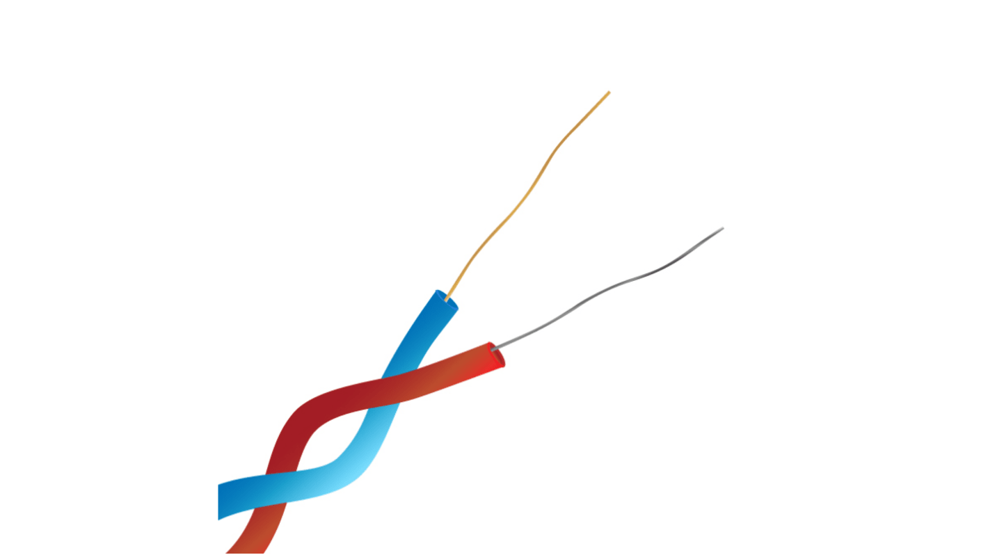 Cable termopar RS PRO para termopares tipo T, temp. máx. +260°C, long. 50m, aislamiento de Perfluoroalcano (PFA)