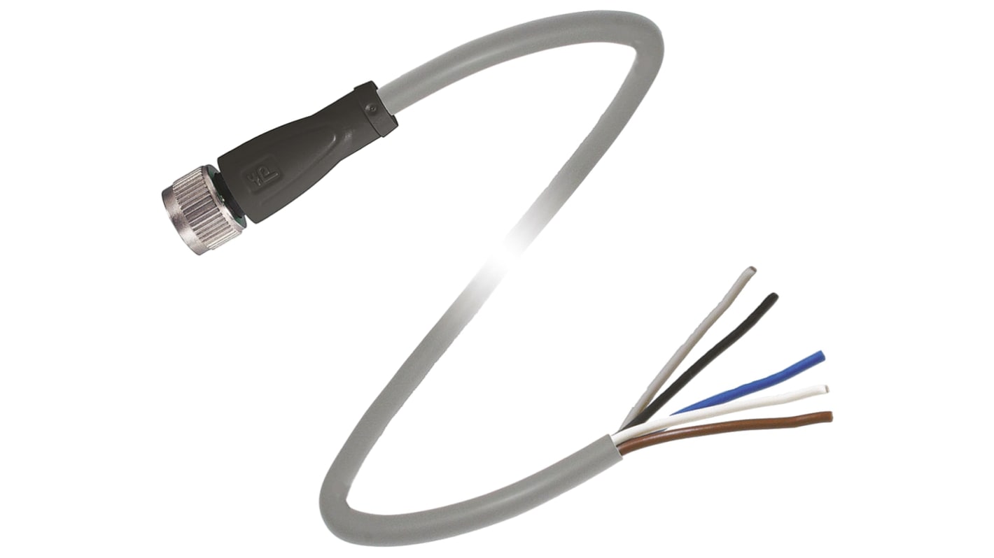 Cable de conexión Pepperl + Fuchs, con. A M12 Hembra, 5 polos, con. B Sin terminación, long. 5m, 60 V CA/CC, 4 A,