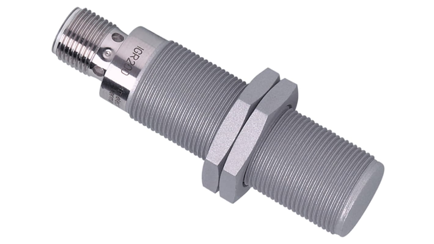 ifm electronic Inductive Barrel-Style Proximity Sensor, M18 x 1, 6 mm Detection, PNP Output, 10 → 36 V dc, IP67