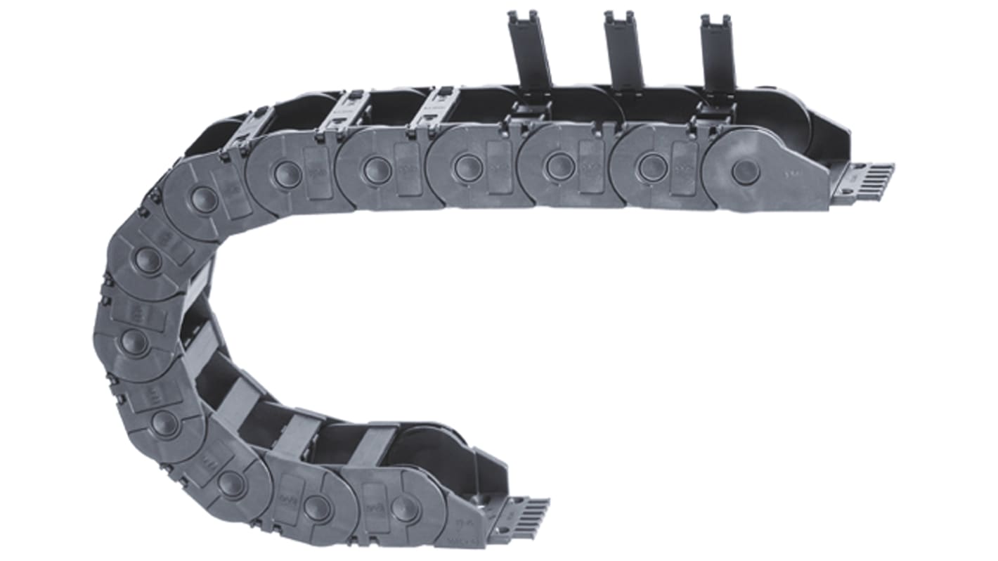 Igus 3500, e-chain Black Cable Chain - Flexible Slot, W95 mm x D64mm, L1m, 75 mm Min. Bend Radius, Igumid G