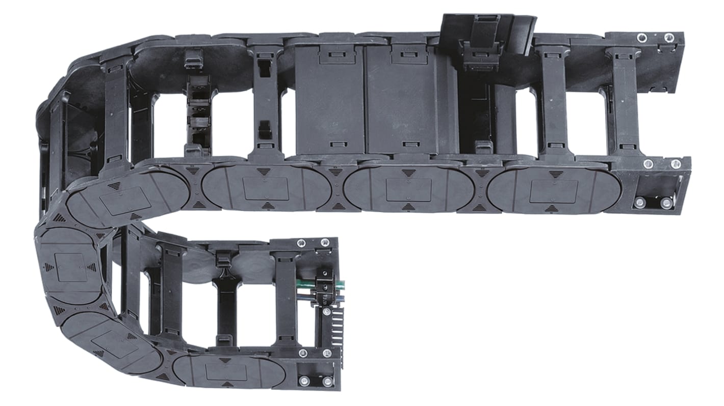 Igus E4.56, e-chain Black Cable Chain - Flexible Slot, W284 mm x D84mm, L1m, 250 mm Min. Bend Radius, Igumid G