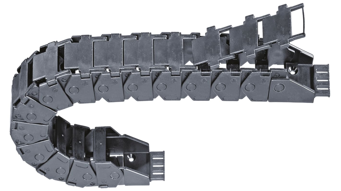 Igus 17, e-chain Black Cable Chain - Flexible Slot, W60.5 mm x D39mm, L1m, 125 mm Min. Bend Radius, Igumid G