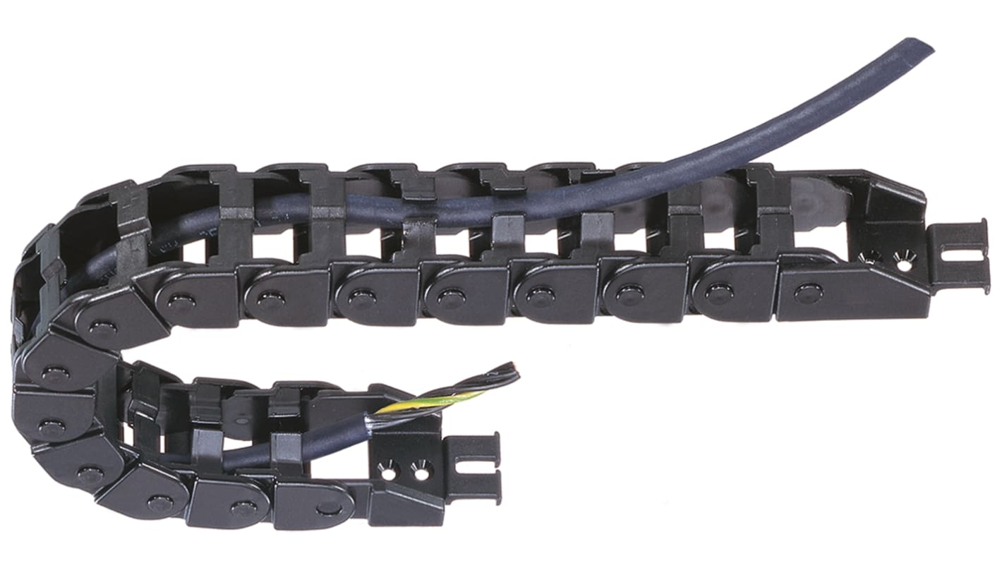 Canalización de cables Igus e-chain, Z08 de Igumid NB Negro, 28,2 mm x 19.3mm, long. 1m, radio curvatura 48 mm