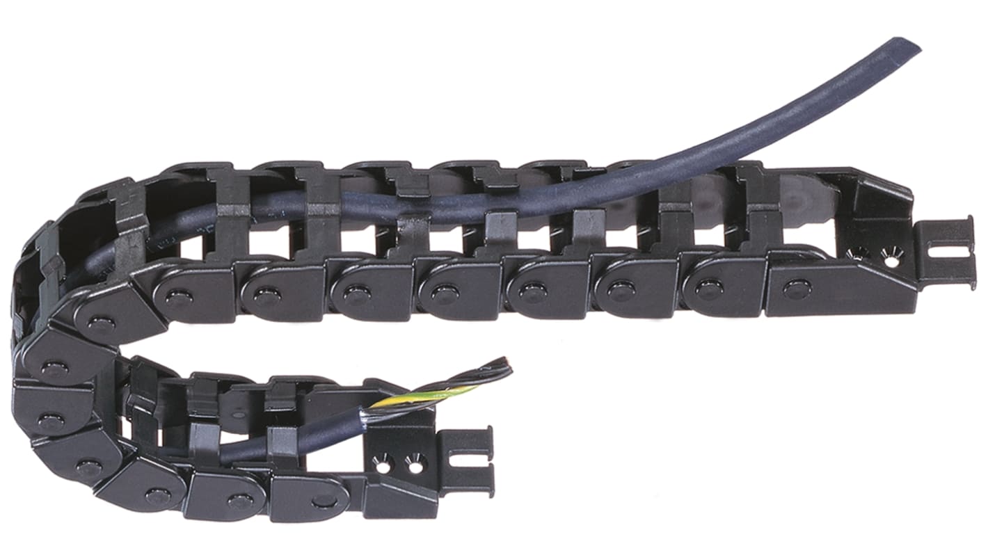 Canalización de cables Igus e-chain, Z08 de Igumid NB Negro, 38,2 mm x 19.3mm, long. 1m, radio curvatura 38 mm