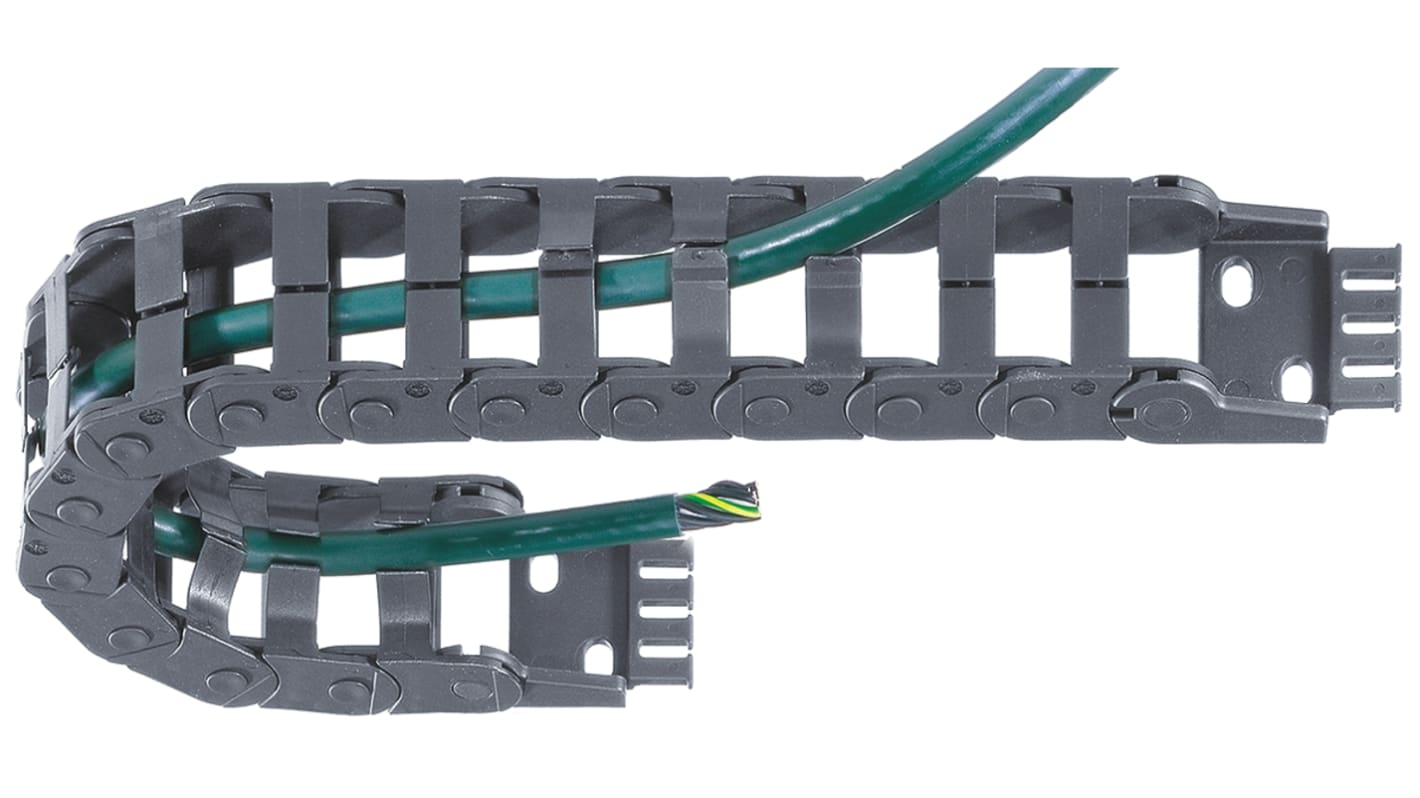 Igus e-chain, Z14 Black Cable Chain - Flexible Slot, W37 mm x D25mm, L1m, 38 mm Min. Bend Radius, Igumid NB