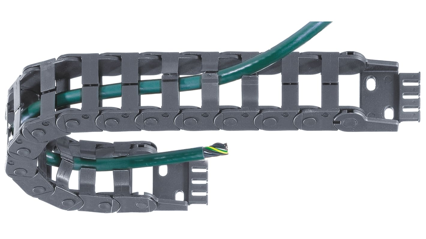 Igus e-chain, Z14 Black Cable Chain - Flexible Slot, W62 mm x D25mm, L1m, 28 mm Min. Bend Radius, Igumid NB