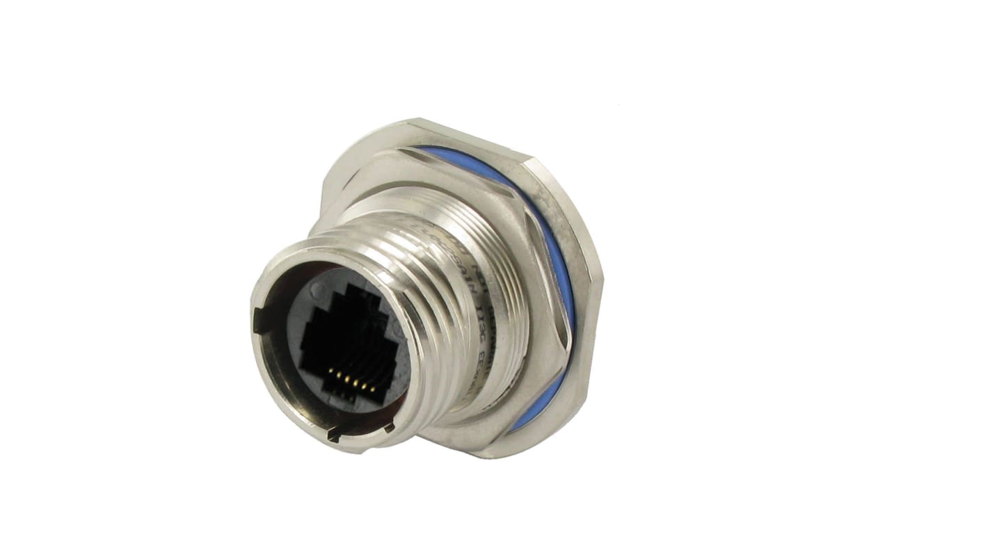 Amphenol Socapex RJ11FTVX Series Female RJ11 Connector, Jam Nut