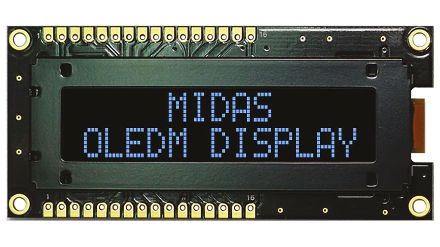 Midas Blue Passive matrix OLED Display COB Parallel Interface