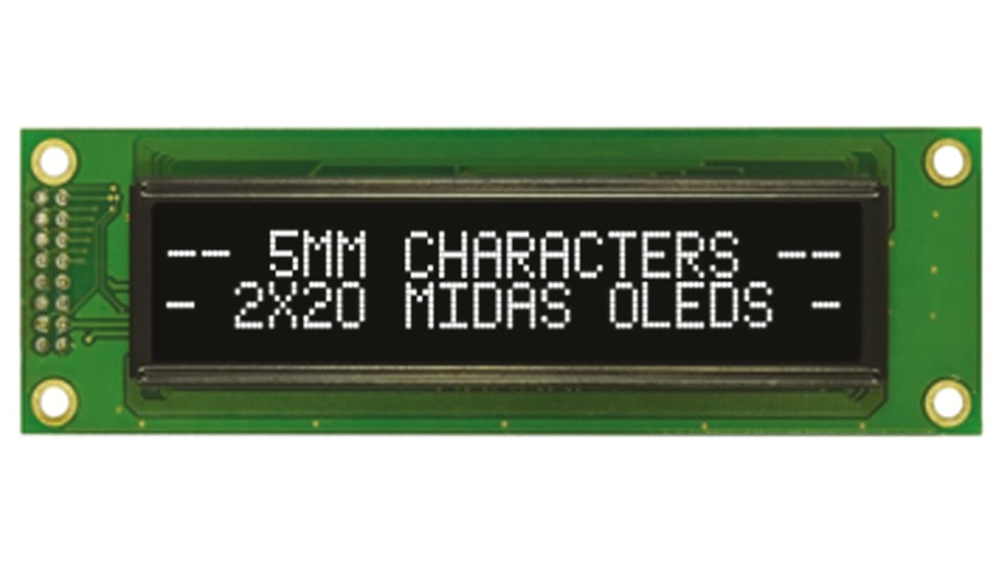 Midas OLED-Display, 85 x 18.6mm Weiß Passiv-Matrix, Parallel Interface