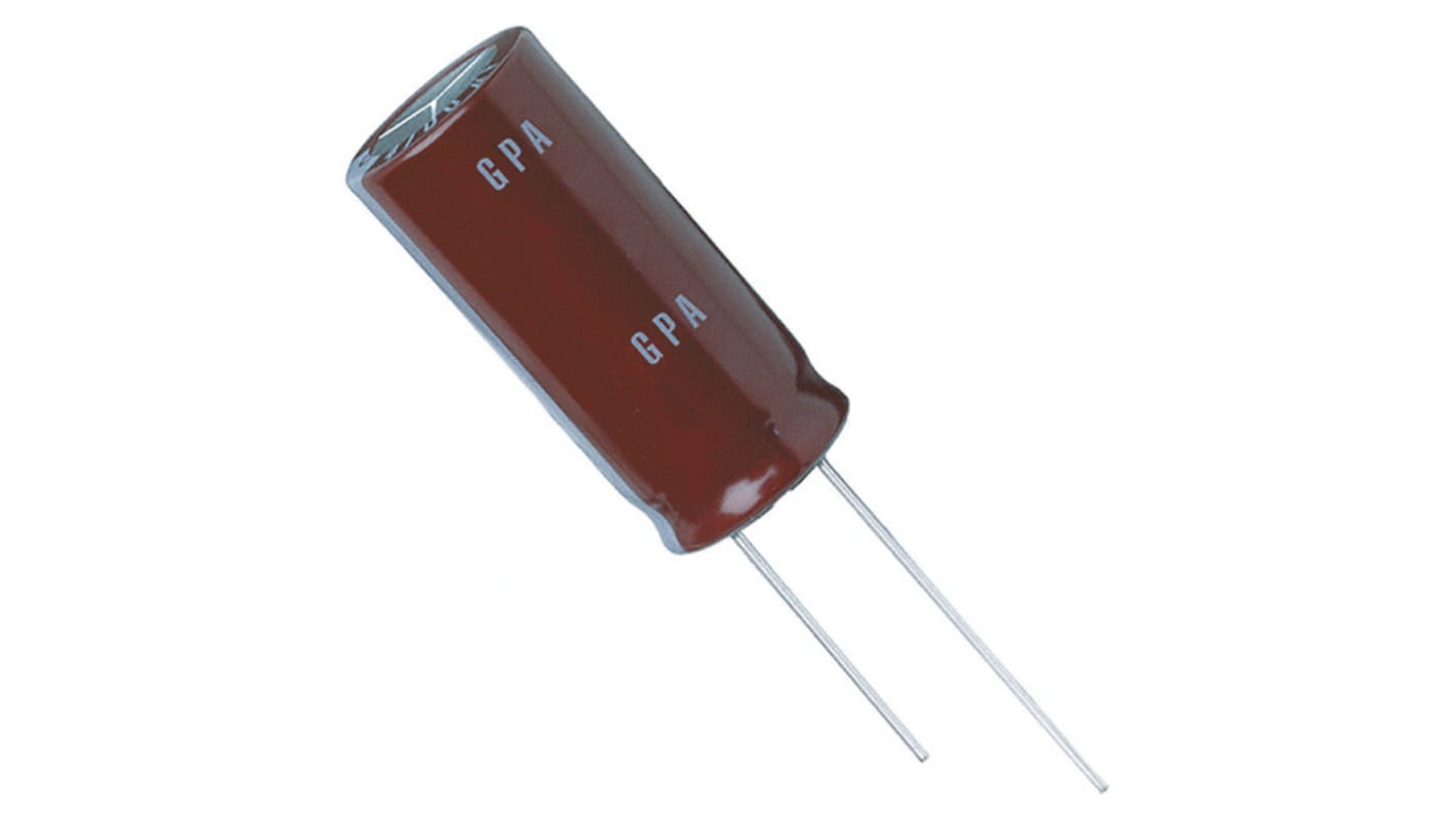 CHEMI-CON GPA, THT Aluminium-Elektrolyt Kondensator 2200μF ±20% / 25V dc, Ø 14.5mm x 25mm, bis 125°C