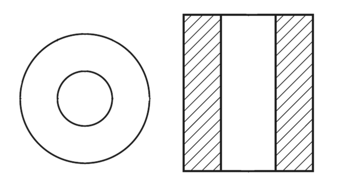 FERROXCUBE Ferrite Sleeve, 14.3 Dia. x 28.6mm, For EMI Suppression, Apertures: 1, Diameter 7.25mm