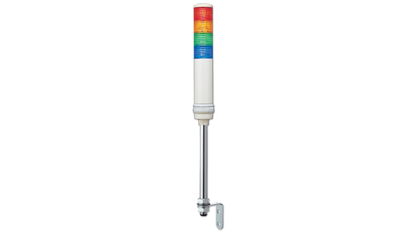 Columna de señalización Schneider Electric Harmony XVC, LED, con 4 elementos Rojo/Verde/Naranja/Azul, 85dB @ 1 m, 100