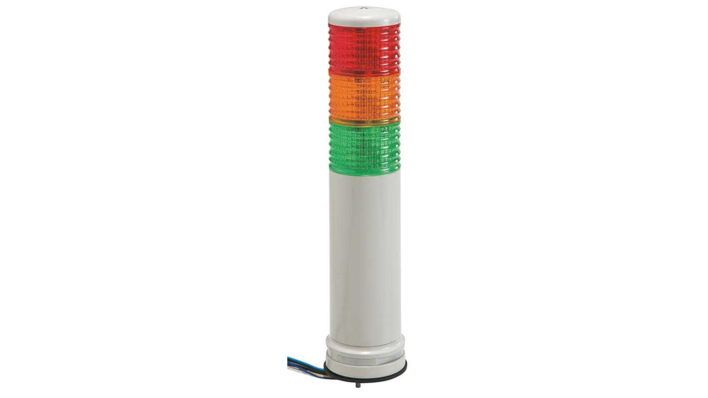 Schneider Electric Harmony XVC Series Orange, Red, Red/Green/Orange Signal Tower, 3 Lights, 100 → 240 V ac, Base