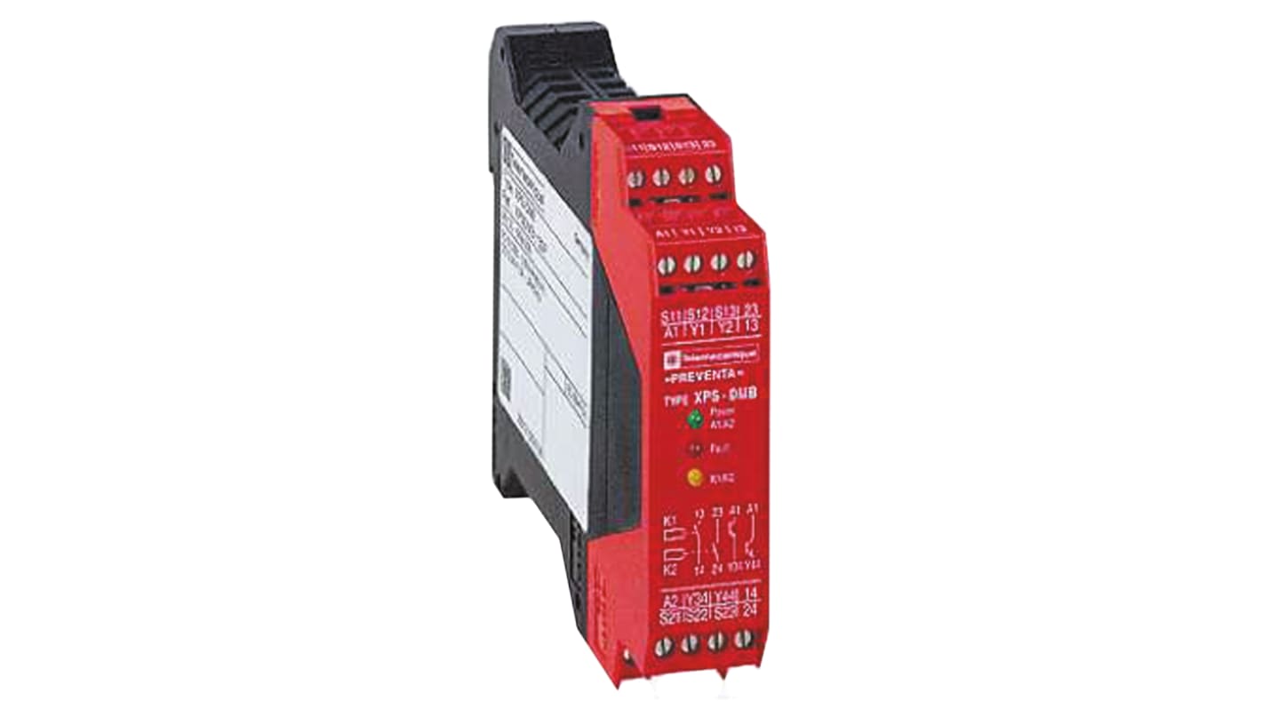 Schneider Electric Single-Channel Safety Switch/Interlock Safety Relay, 24V dc, 2 Safety Contacts