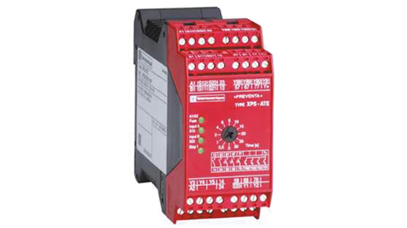 Schneider Electric Dual-Channel Safety Switch/Interlock Safety Relay, 24V ac/dc, 5 Safety Contacts
