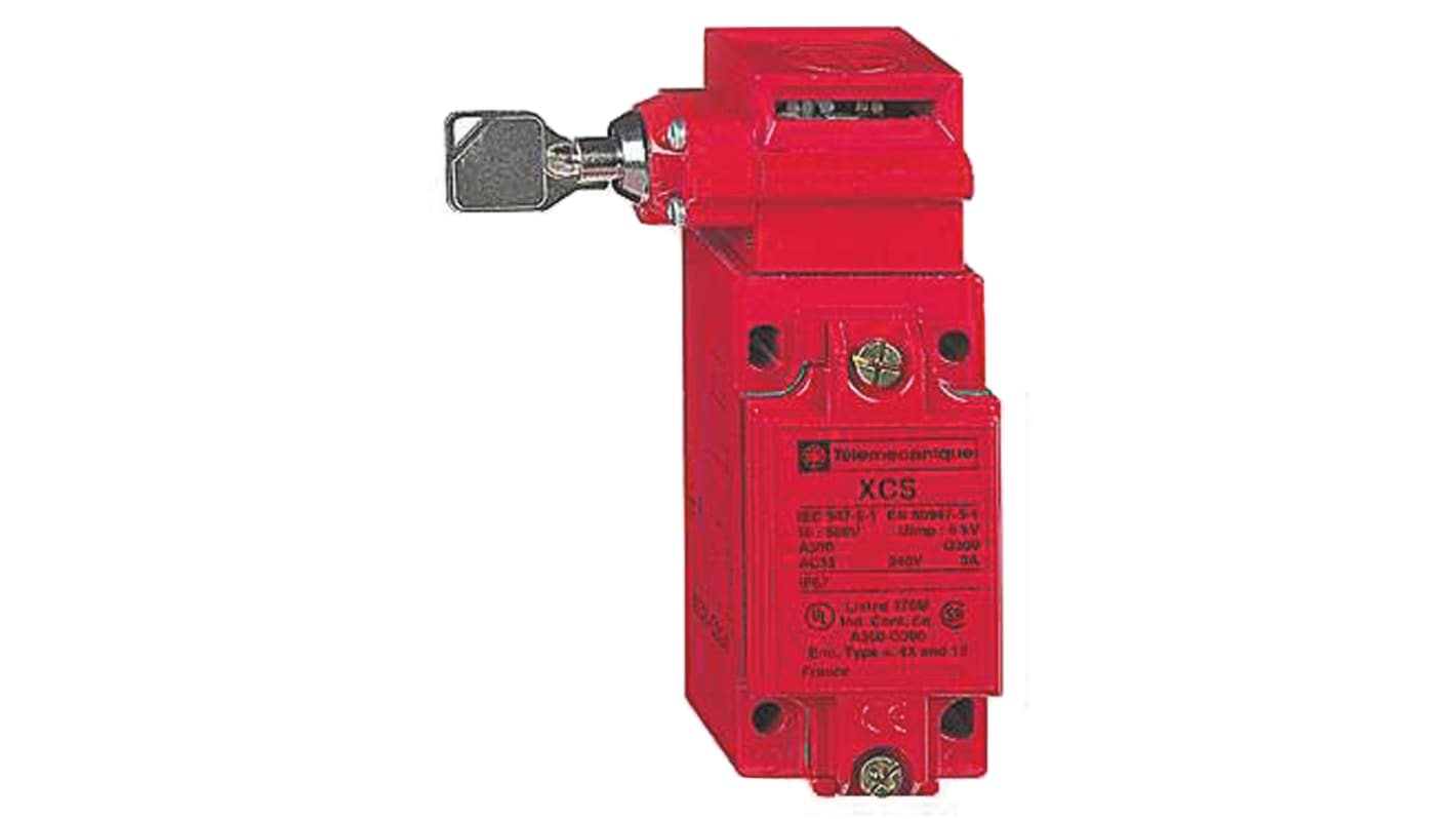 Telemecanique Sensors XCSC Safety Interlock Switch, 2NC/1NO, Keyed Actuator Included, Zinc Alloy