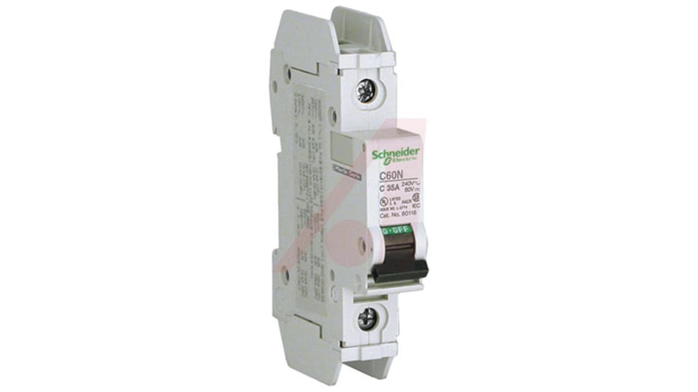 Schneider Electric C60 MCB Mini Circuit Breaker1P, 4A Curve D, 120 → 240V AC, 60V DC, 10 kA Breaking Capacity