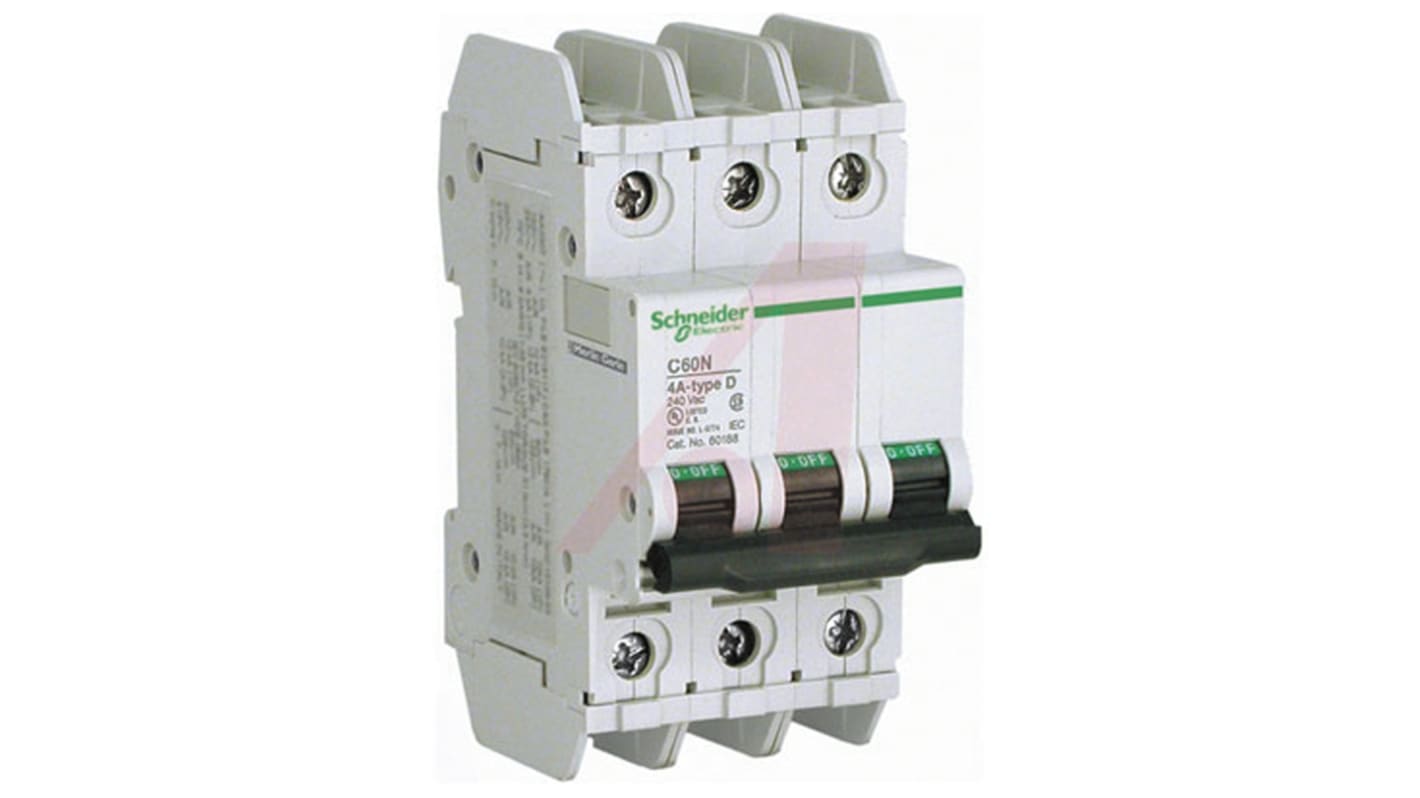 Schneider Electric C60 MCB Mini Circuit Breaker3P, 35A Curve D, 120 → 240V AC, 20 kA rms @ 240 V ac Breaking