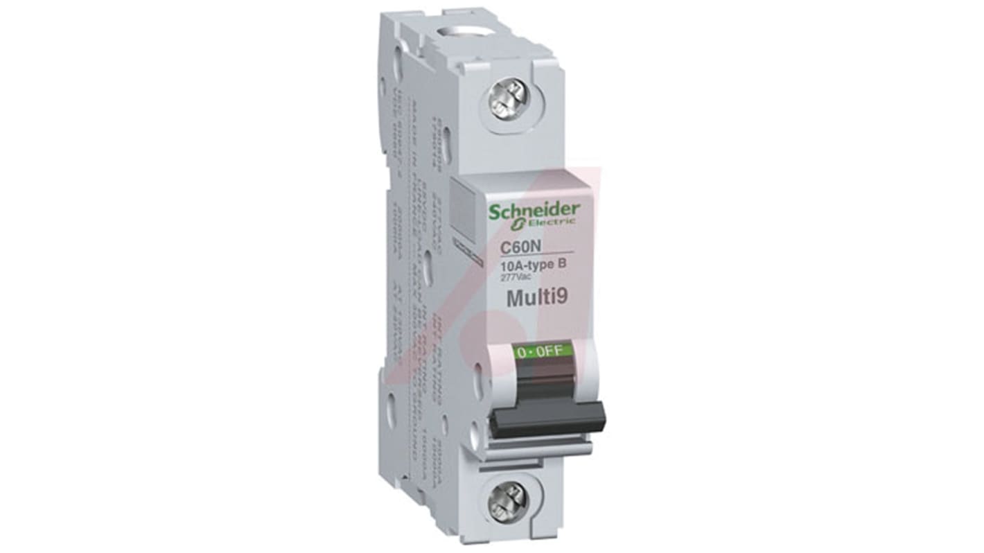 Schneider Electric C60 MCB Mini Circuit Breaker1P, 6A Curve C, 277V AC, 60V DC, 10 kA Breaking Capacity