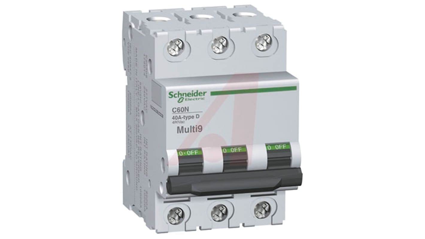 Schneider Electric C60 MCB Mini Circuit Breaker3P, 15A Curve C, 277V AC, 20 kA Breaking Capacity