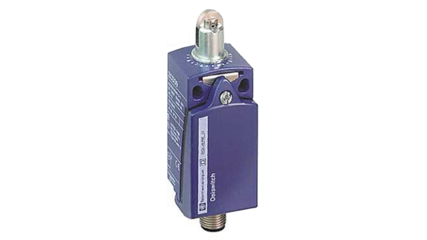 Telemecanique Sensors OsiSense XC Series Roller Plunger Limit Switch, NO/NC, IP66, IP67, DPST, Zamak Zinc Alloy