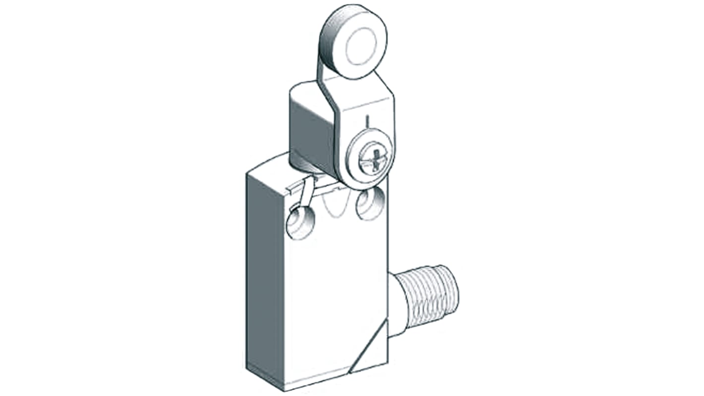 Telemecanique Sensors OsiSense XC Series Roller Lever Limit Switch, NO/NC, IP66, IP67, IP68, DPST, Zamak Zinc Alloy