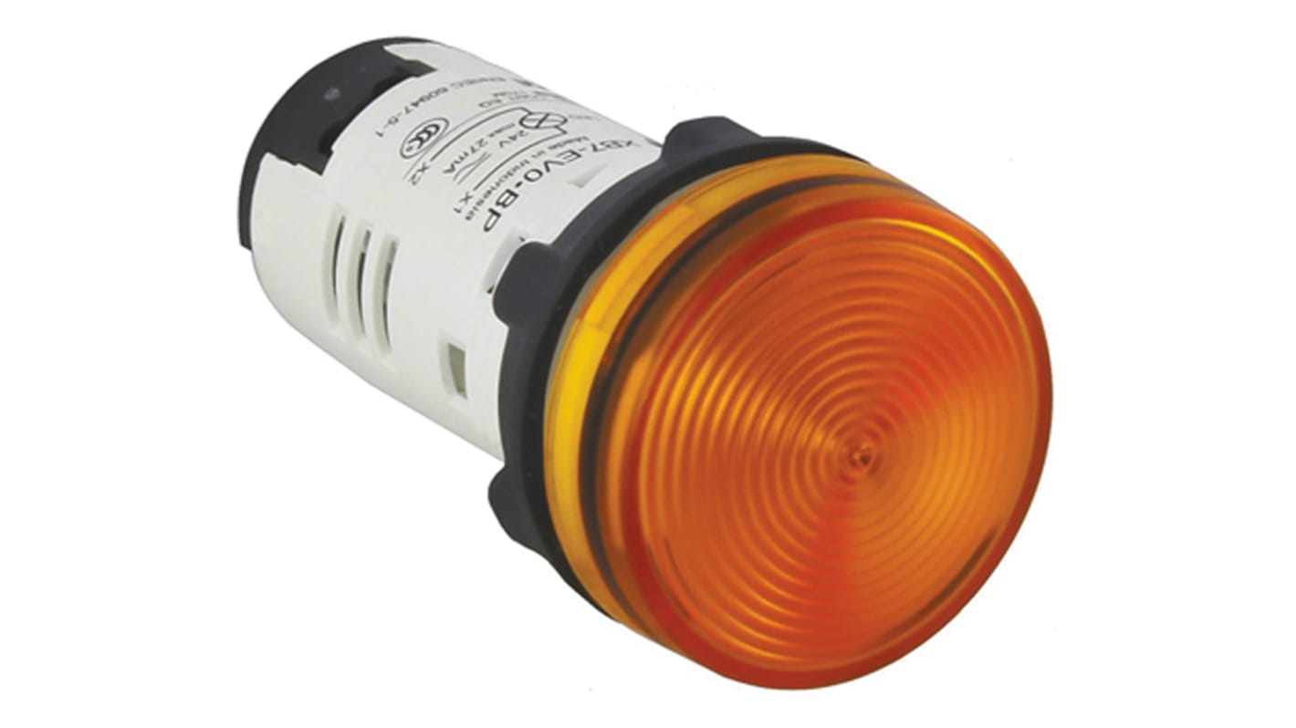 Voyant lumineux LED Schneider Electric Orange 230 → 240V c.a., Ø découpe 22mm, Montage panneau, IP20, IP65