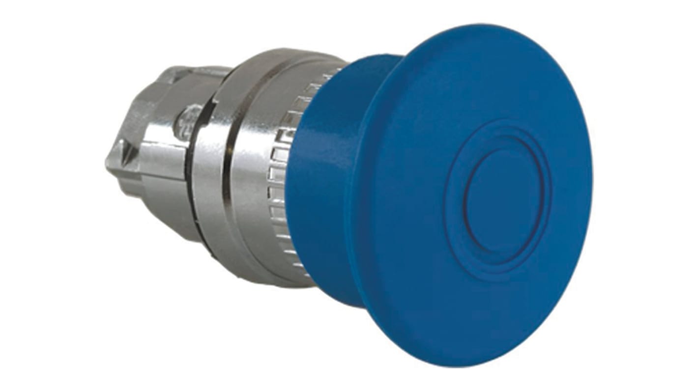 Tête de bouton poussoir Schneider Electric, Harmony XB4 Bleu, Ø découpe 22mm, Accrochage