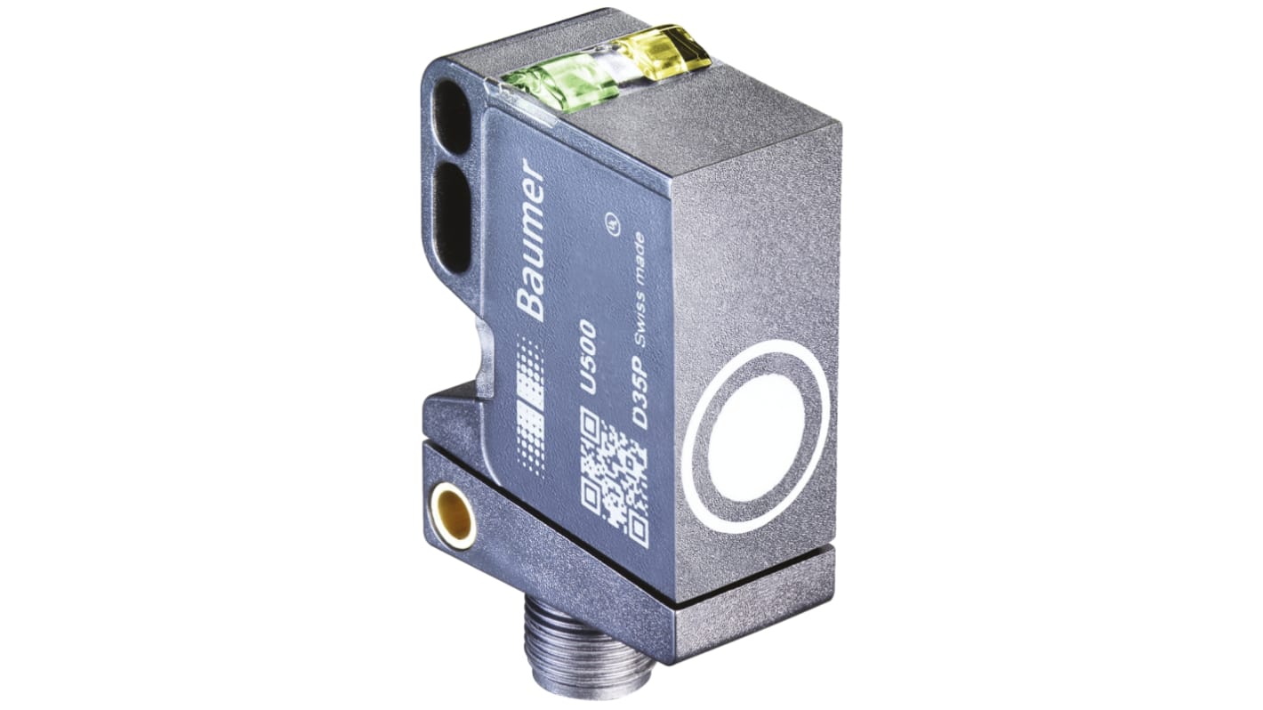 Baumer Ultrasonic Block-Style Proximity Sensor, 100 → 1000 mm Detection, NPN Output, 12 → 30 V dc, IP67